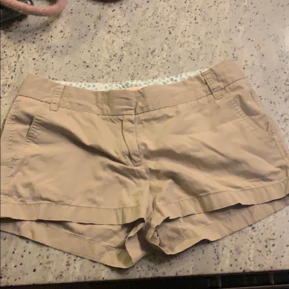 j.crew khaki colored chino shorts sz 8